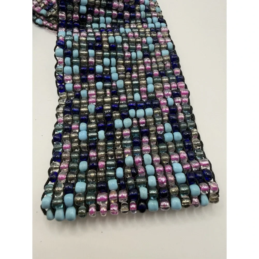 Vintage Glass‎ Seed Bead Stretch Belt Multicolor Boho southwest One Size